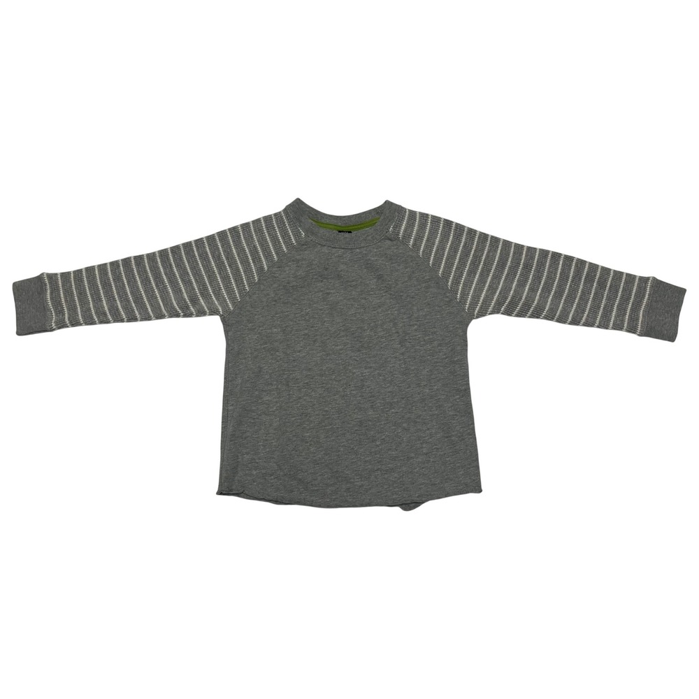 Baby Gap Toddler Boys Grey Raglan Long Sleeve Waffle Stripe Shirt 4 Years